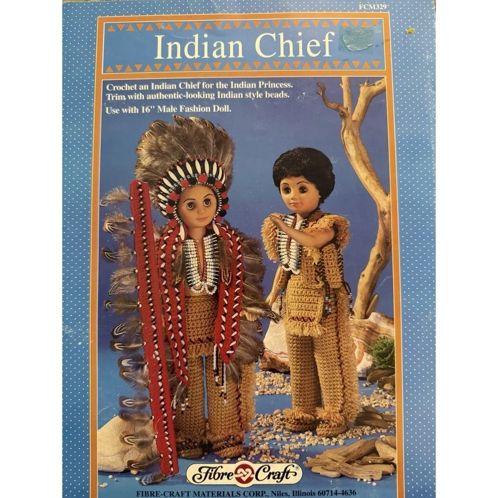 Vintage Native American Crochet Doll Patterns‎ Lot of 5 Southwestern Arts Crafts